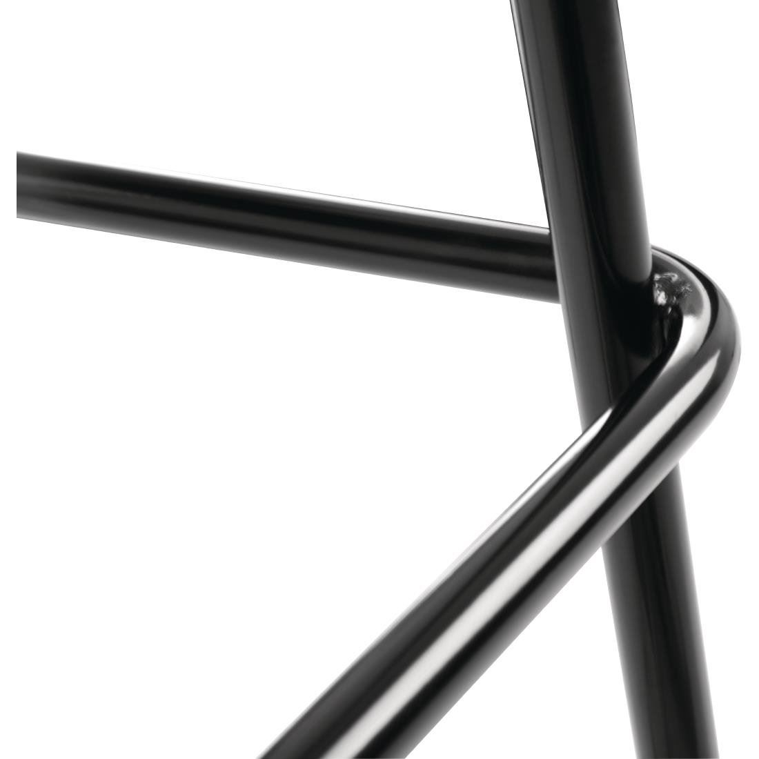 Bolero Scandi High Stools in Black - Stainless Steel & Wood - Pack of 2