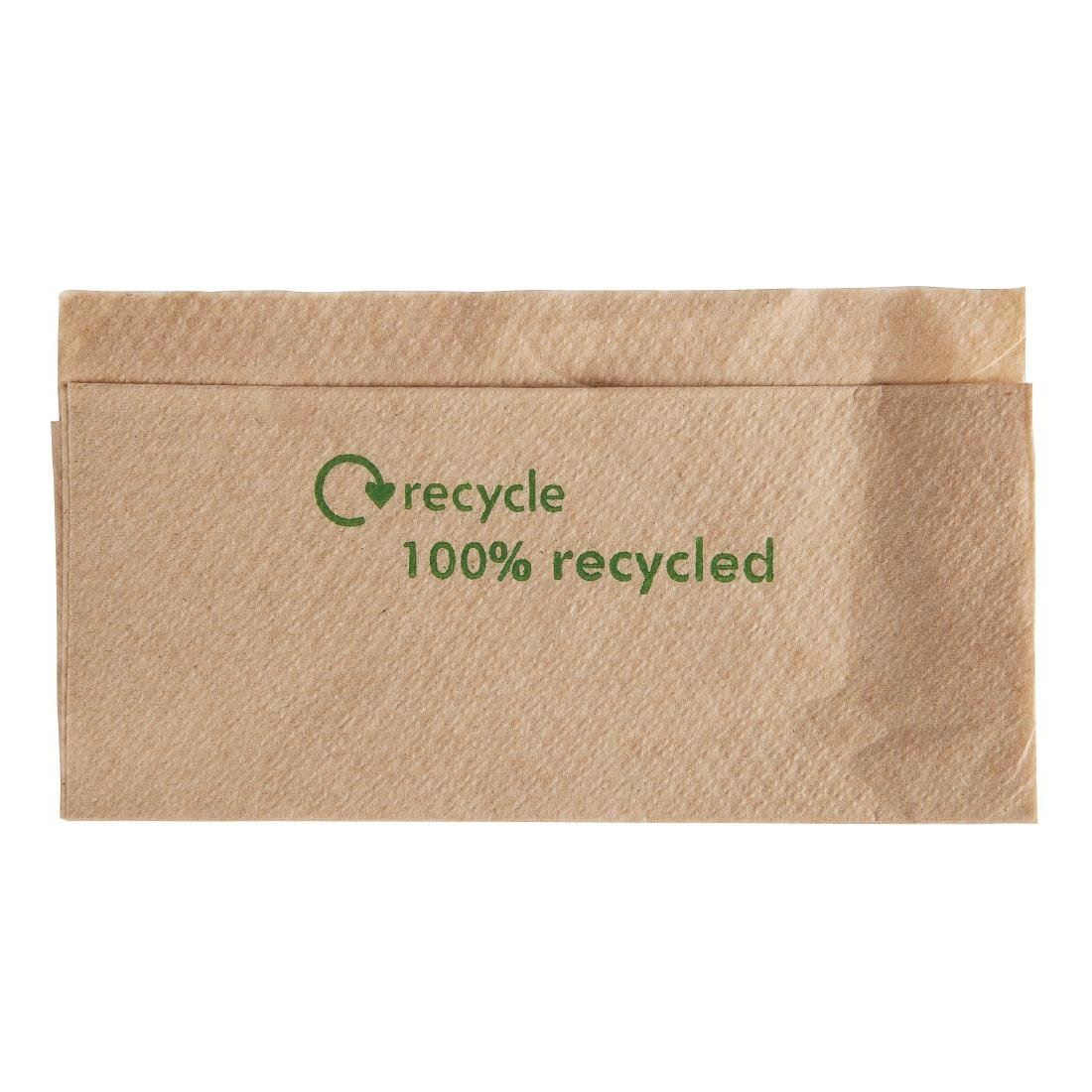 Recycled 1 Ply Kraft Napkins Compostable and Biodegradable Pack of 6000