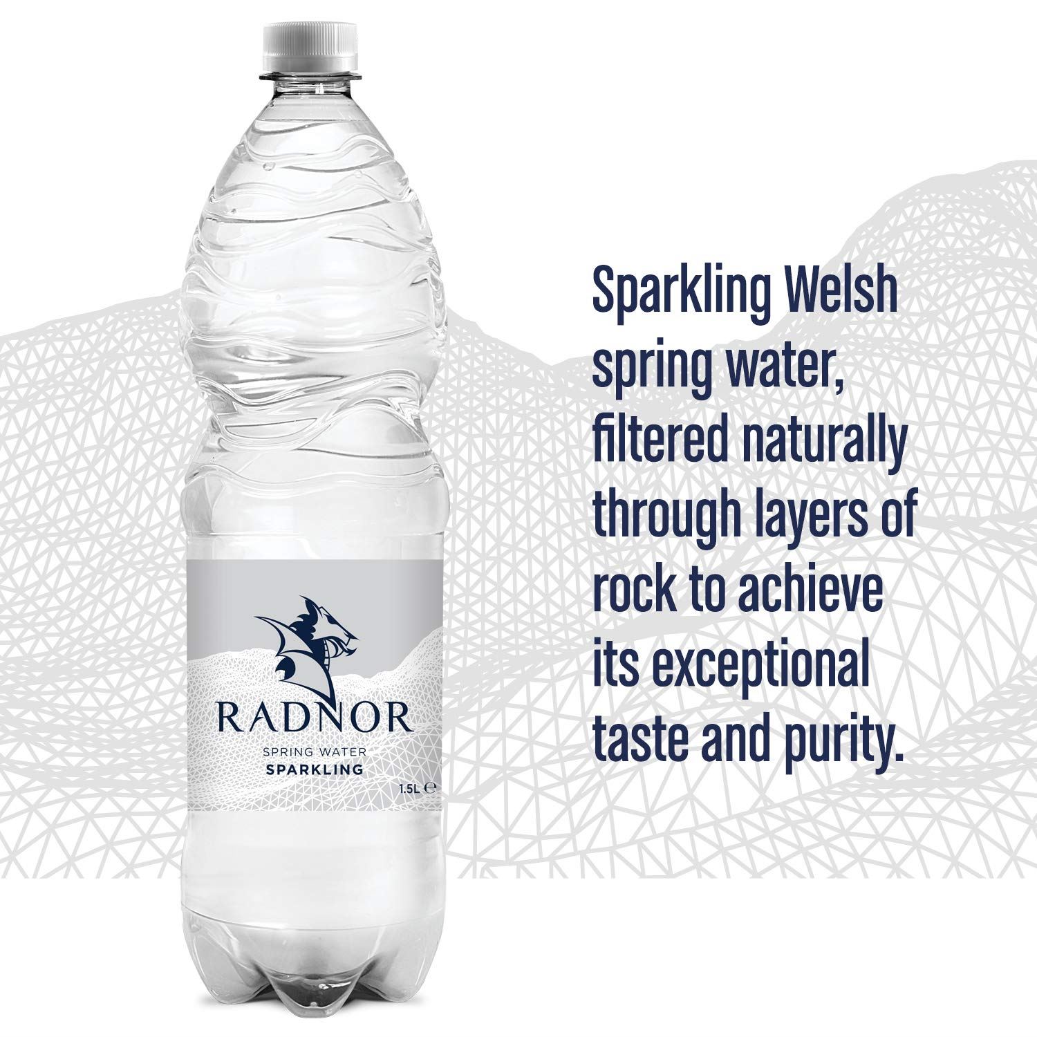 Radnor Hills Bottled Sparkling Water Natural Spring - 1.5 Litres - Pack of 12