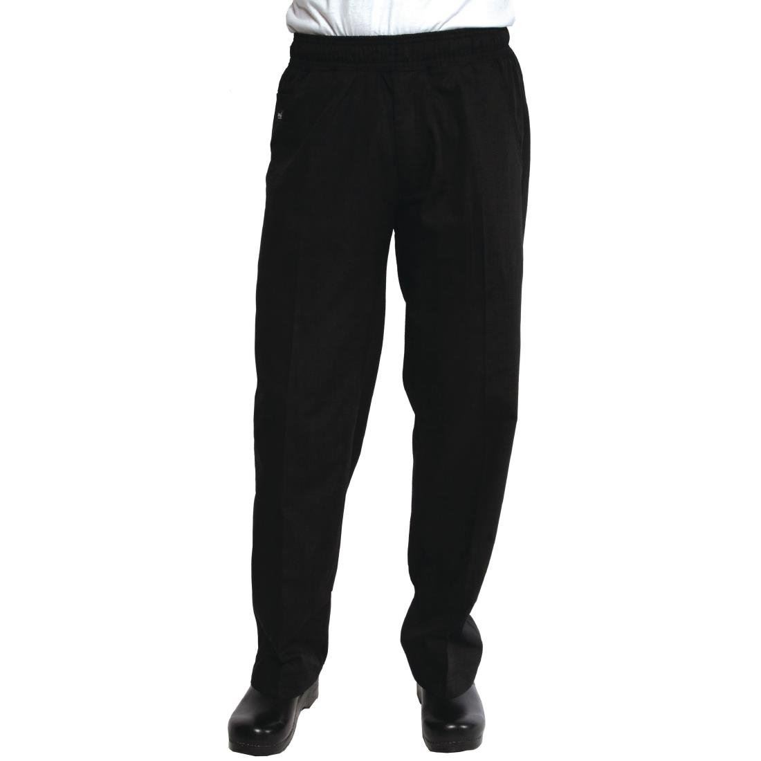 Chef Works Unisex Better Built Baggy Chefs Trousers in Black - Polycotton