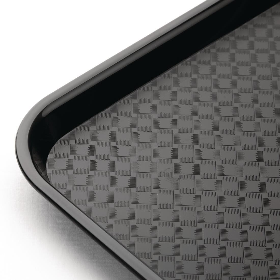 Kristallon Large Fast Food Tray in Black - Stackable - 350 x 450 mm