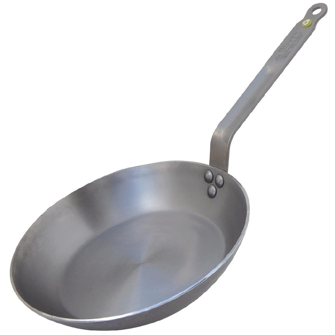 De Buyer Mineral B Black Iron Induction Frying Pan 260mm Silver Colour