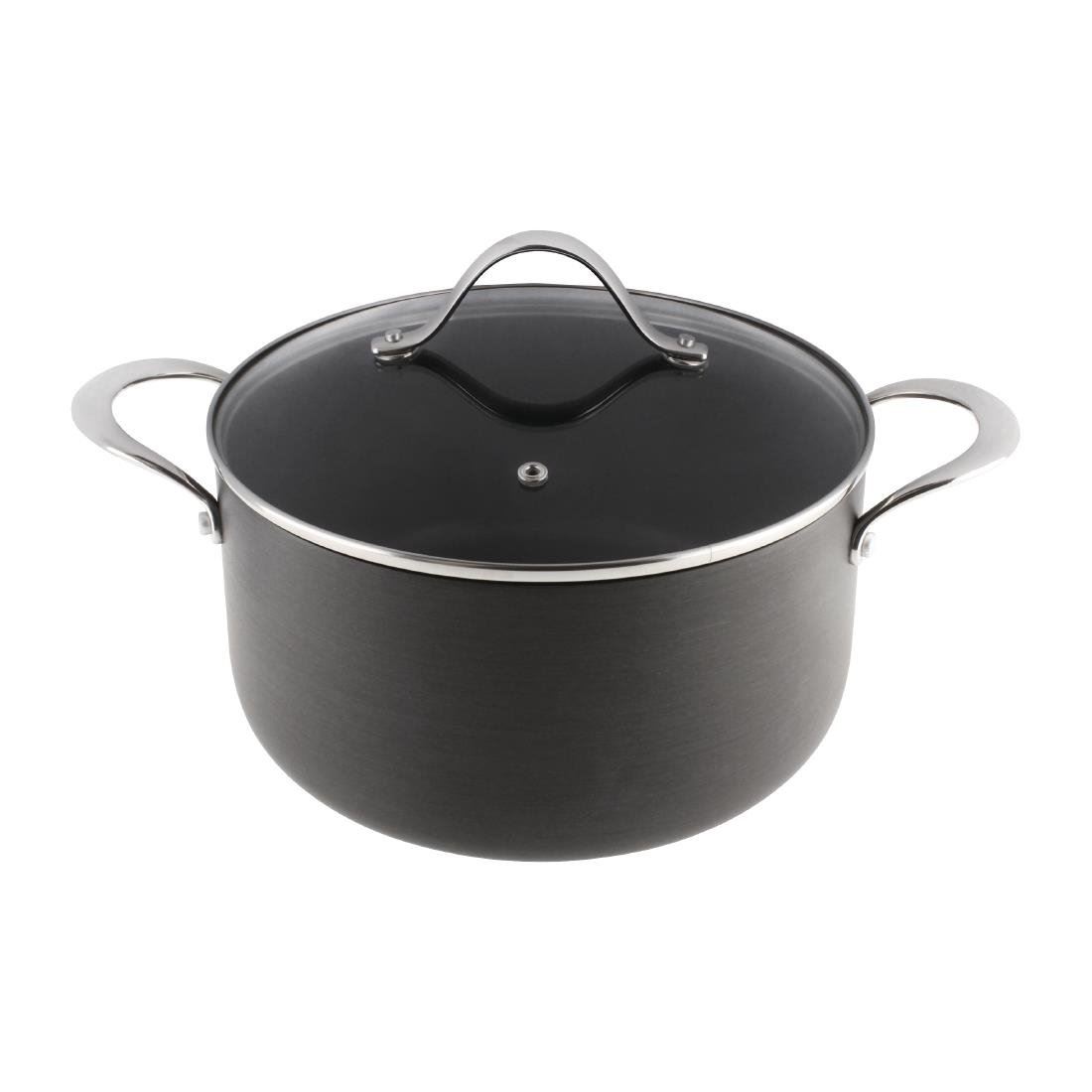 Vogue Anodised Aluminium Casserole Pan with Two Handles - Non Stick Teflon - 5 L - Picture 5 of 8