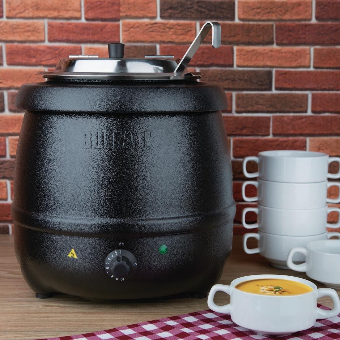 Buffalo Soup Kettle in Black Uses Bain Marie Style Wet Heat 10 L eBay