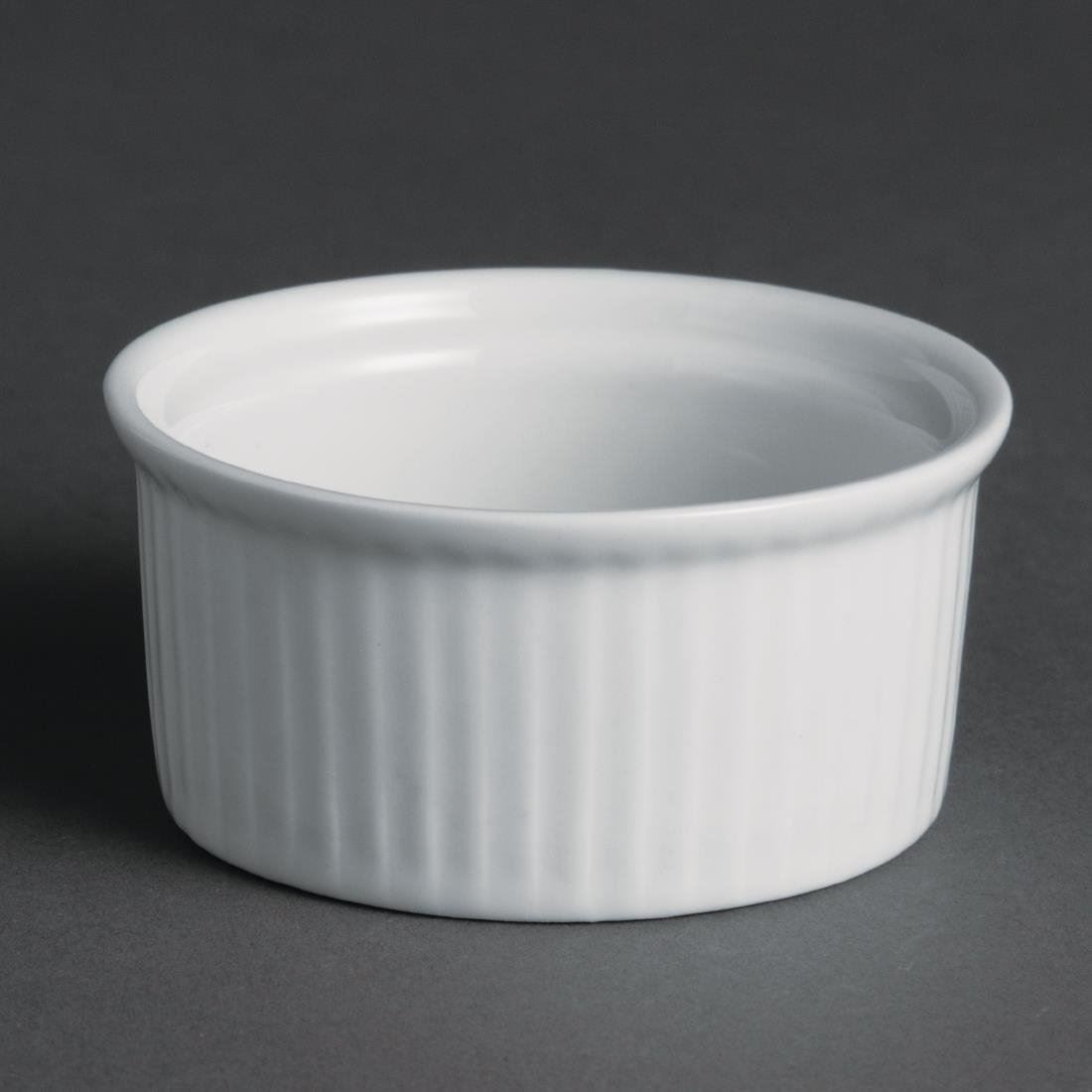 12X Olympia Whiteware Ramekins 70Mm Porcelain White Round Dishes Chip Resistant