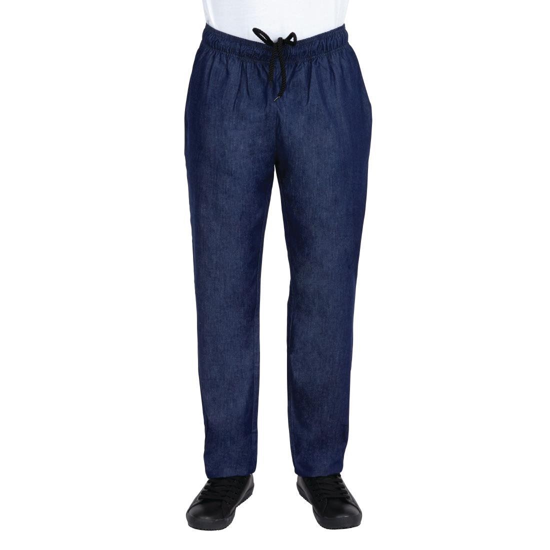 Whites NY Denim Chef Trousers - 100% Cotton - Loose Fitting - Lightweight