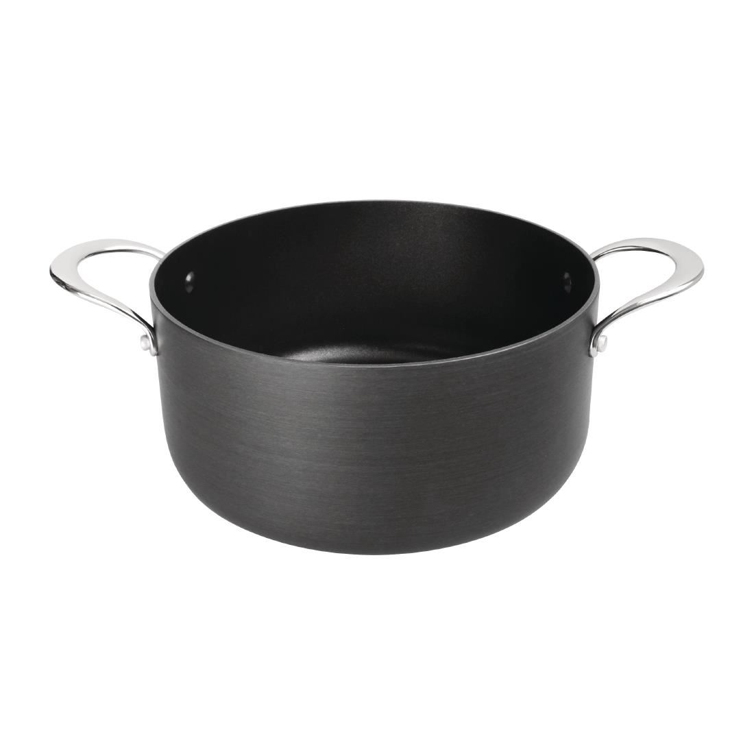 Vogue Anodised Aluminium Casserole Pan with Two Handles - Non Stick Teflon - 5 L - Picture 4 of 8