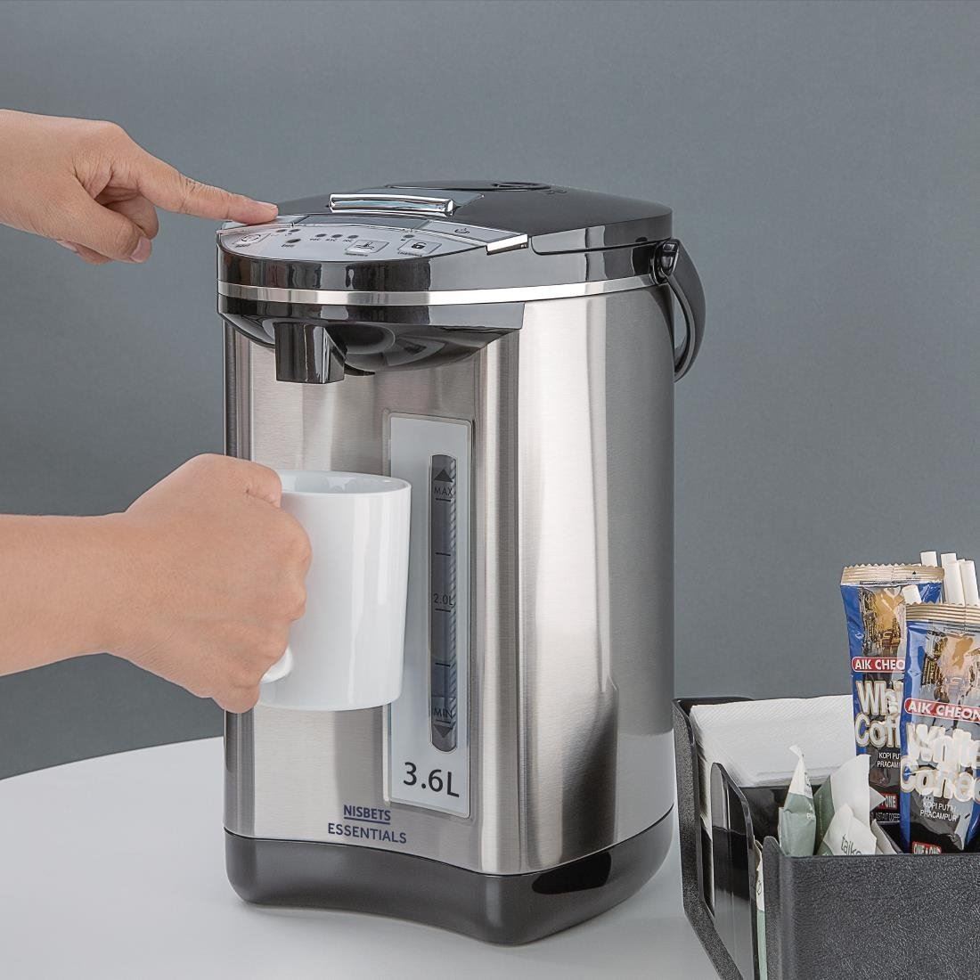 Nisbets Essentials Airpot Durable Temperature Control Water Boiler - 3.6 Litres