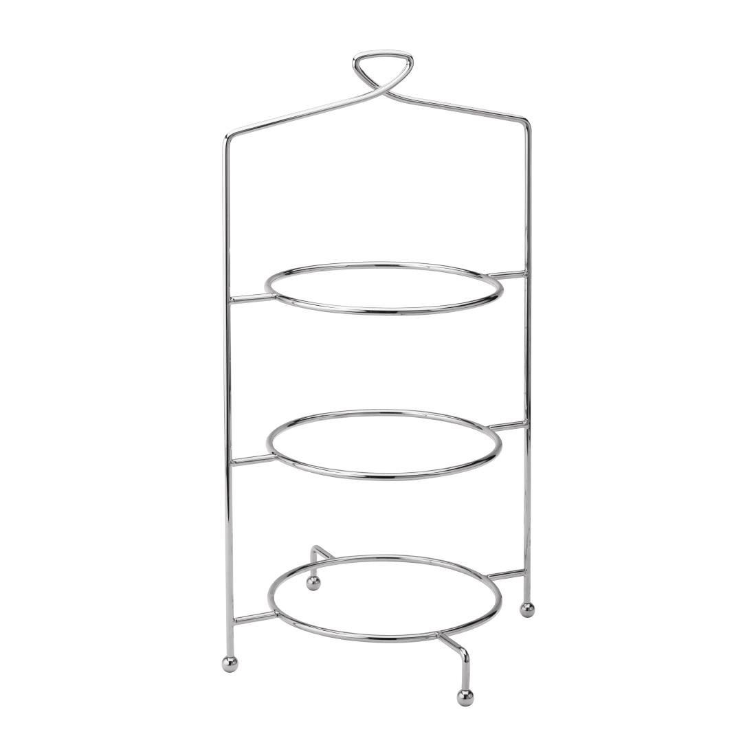 Utopia Savoy Three Tier Cake Stand in Stainless Steel - Dishwasher Safe - 260 mm