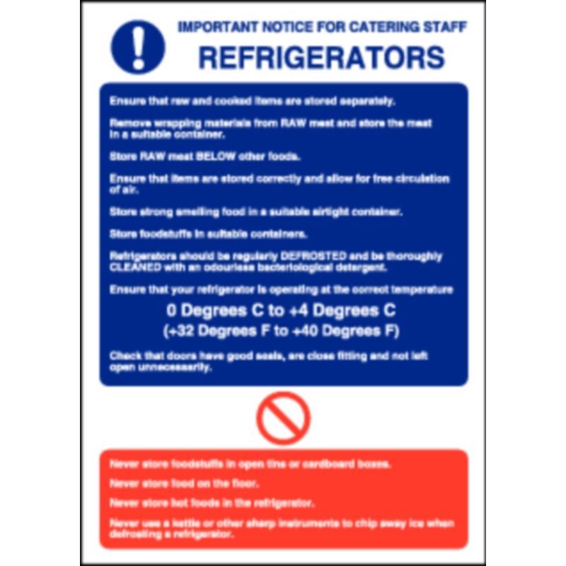 Refrigerator Guidelines Sign 300X200mm Fridge Vinyl Notice ... Refrigerator Guidelines Sign 300X200mm Fridge Vinyl Notice ...