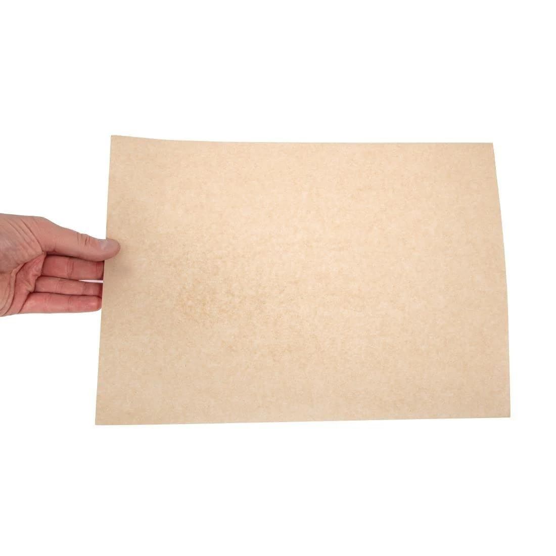 Vegware Compostable Unbleached Greaseproof Paper in Brown Paper - 380 x 275mm