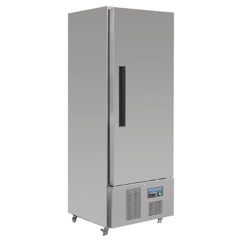 Polar Single Door Slimline Fridge Stainless Steel 440 Litre Commercial