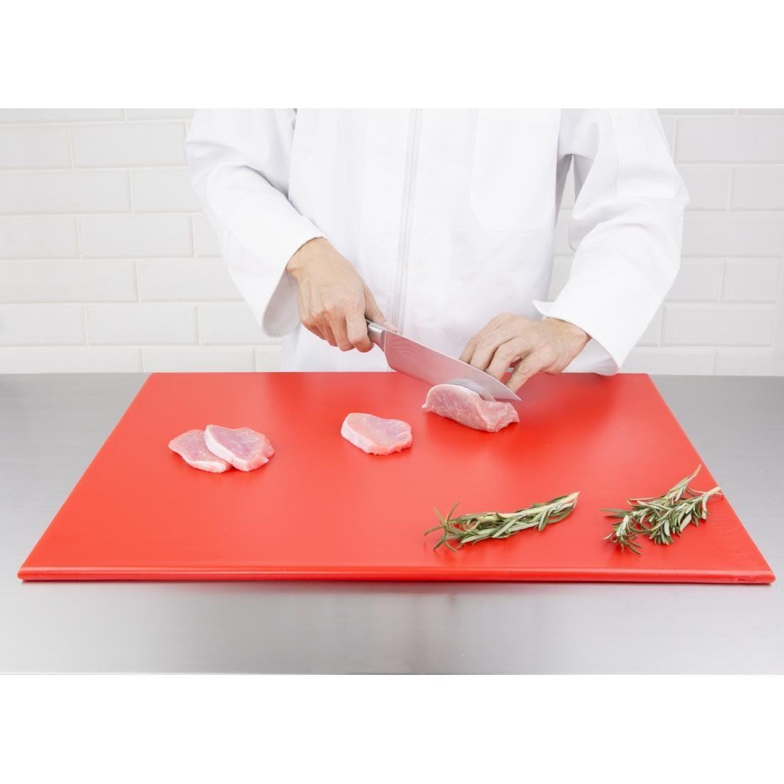 Hygiplas Large High Density Red Chopping Board for Raw Meat - 60x45cm