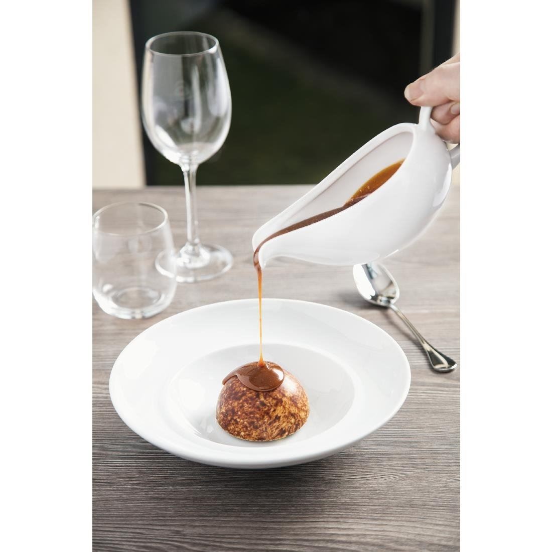 Royal Porcelain Classic Gravy Boat in White Sleek & Polished Finish 380ml 2 pack