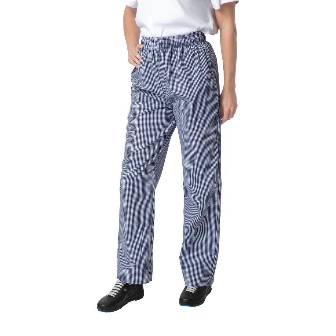 Whites Chefs Apparel Men's Vegas Trousers Small Blue and White Check Pants