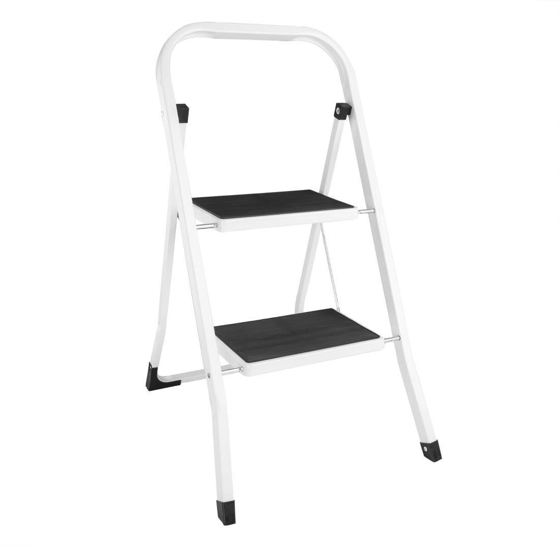 Vogue Folding Step Stool Chair Seat 2 Tread Made of Durable Sturdy Steel