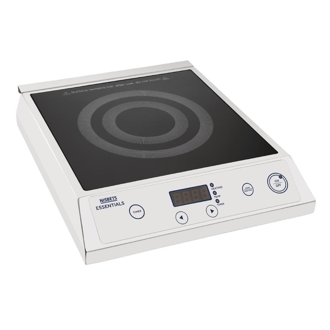 Nisbets Essentials Single Induction Hob in Silver - Stainless Steel