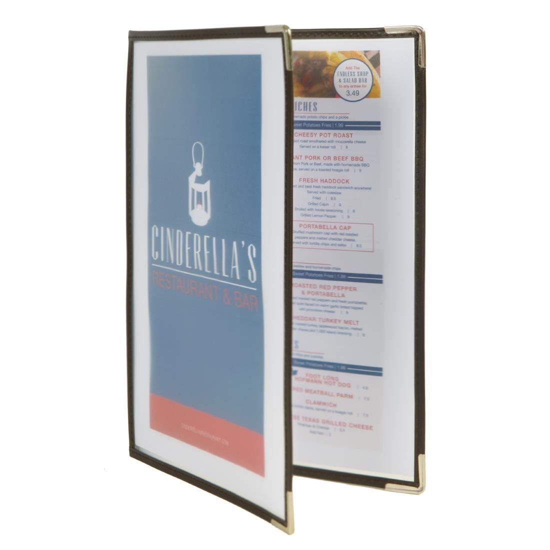 Securit Crystal Double Sided Menu Cover A4 Sheet Easy Clean Durable - Pack of 3