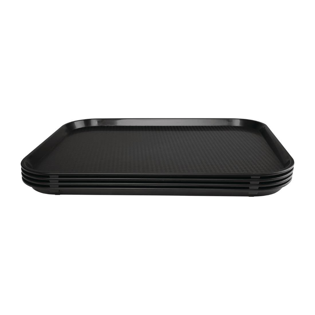 Kristallon Large Fast Food Tray in Black - Stackable - 350 x 450 mm