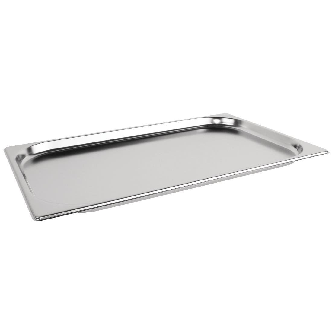 Vogue Stainless Steel 1/1 Gastronorm Pan with Overhanging Rim 20mm Deep - 3L
