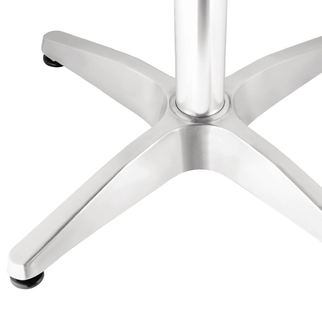 Bolero Square Table with Ash Wood Top and Aluminium Frame - 720X600X600mm