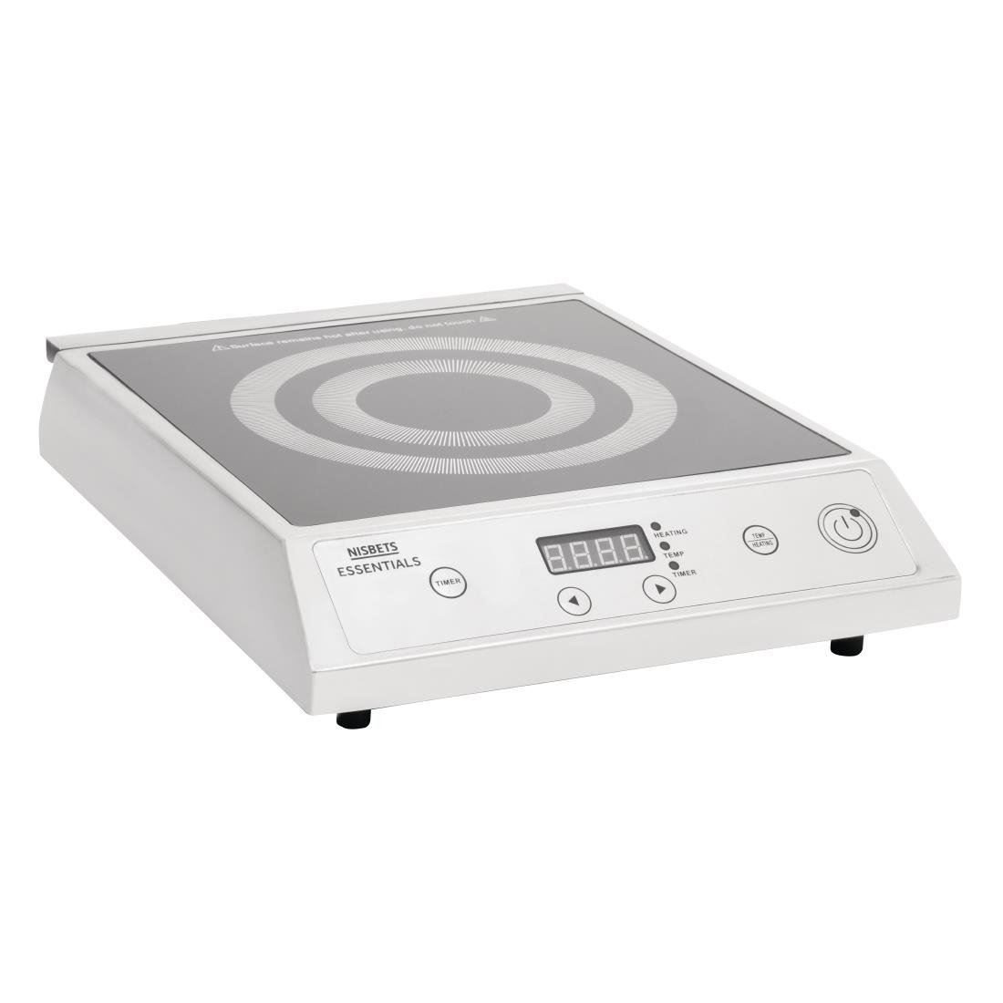 Nisbets Essentials Single Induction Hob in Silver - Stainless Steel