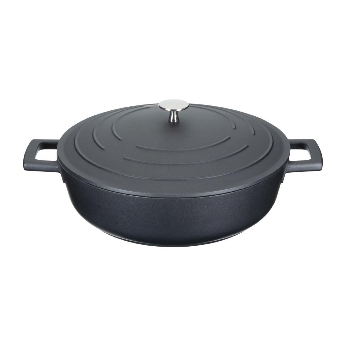 Masterclass Casserole Shallow Dish Aluminium Induction Safe Container - 4L