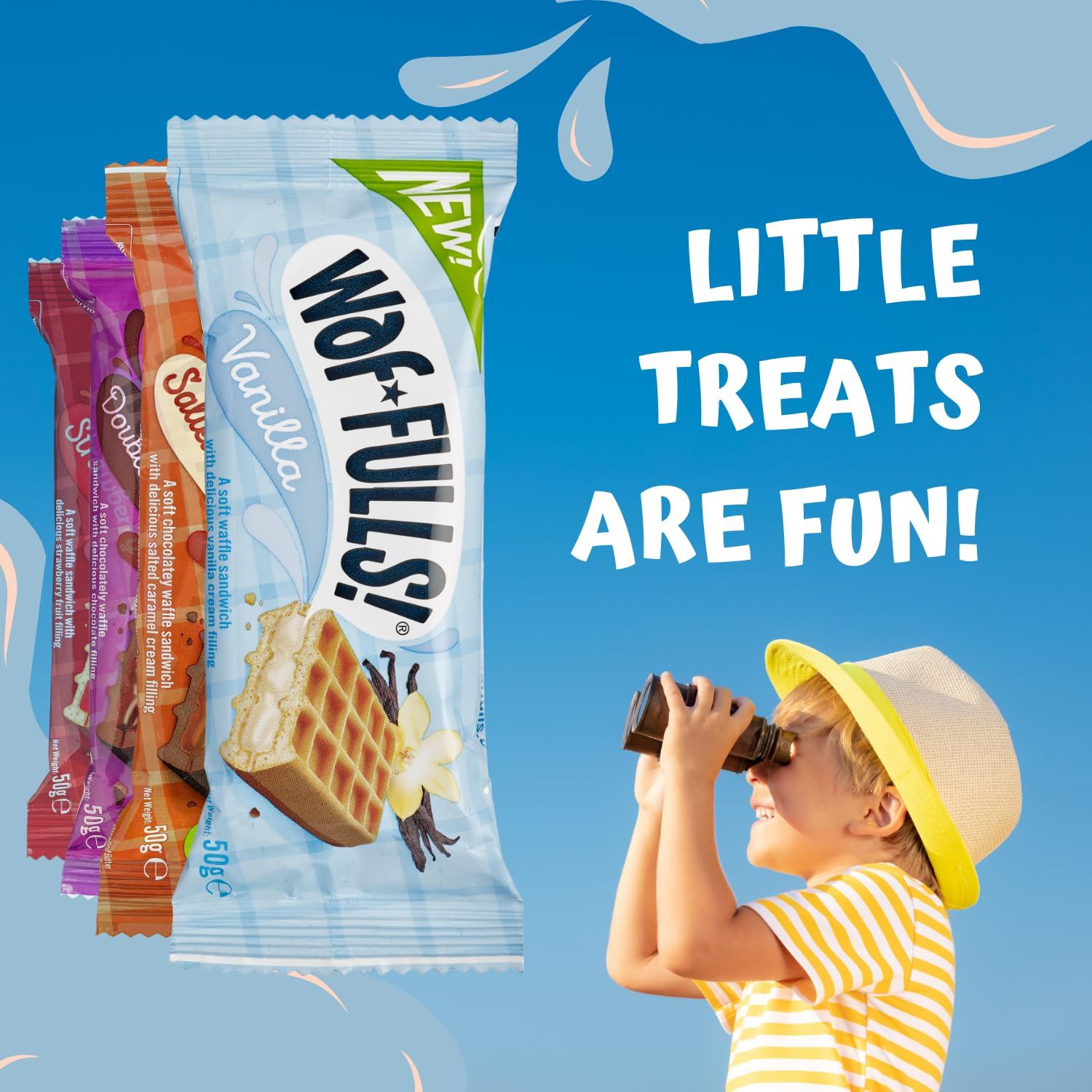 WafFULLS! Vanilla Waffles Sandwich Snack Individually Wrapped 50g - Pack of 12