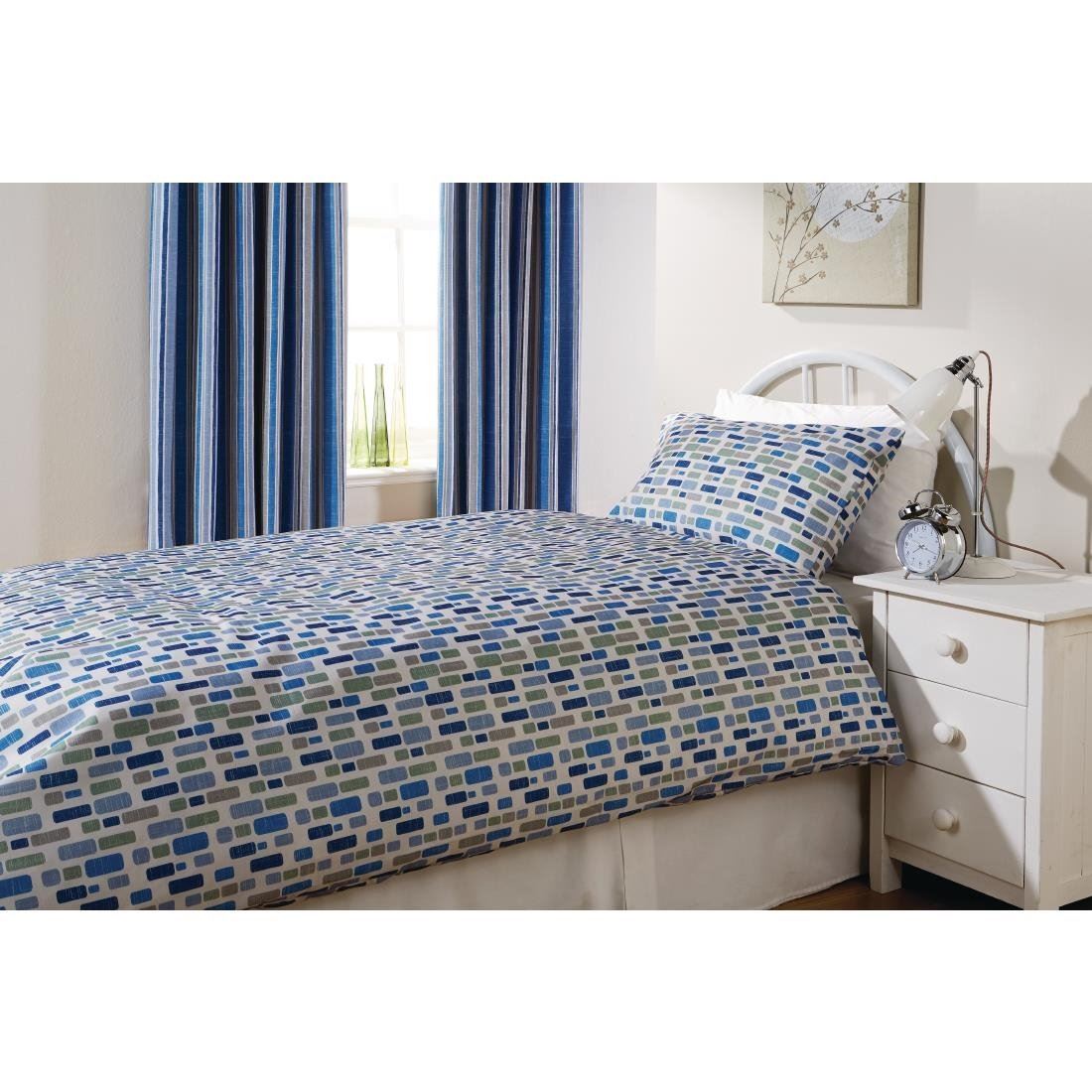 Mitre Essentials Florence Pillowcase Polyester in Damson and Cobalt -24/24TC - Picture 4 of 7