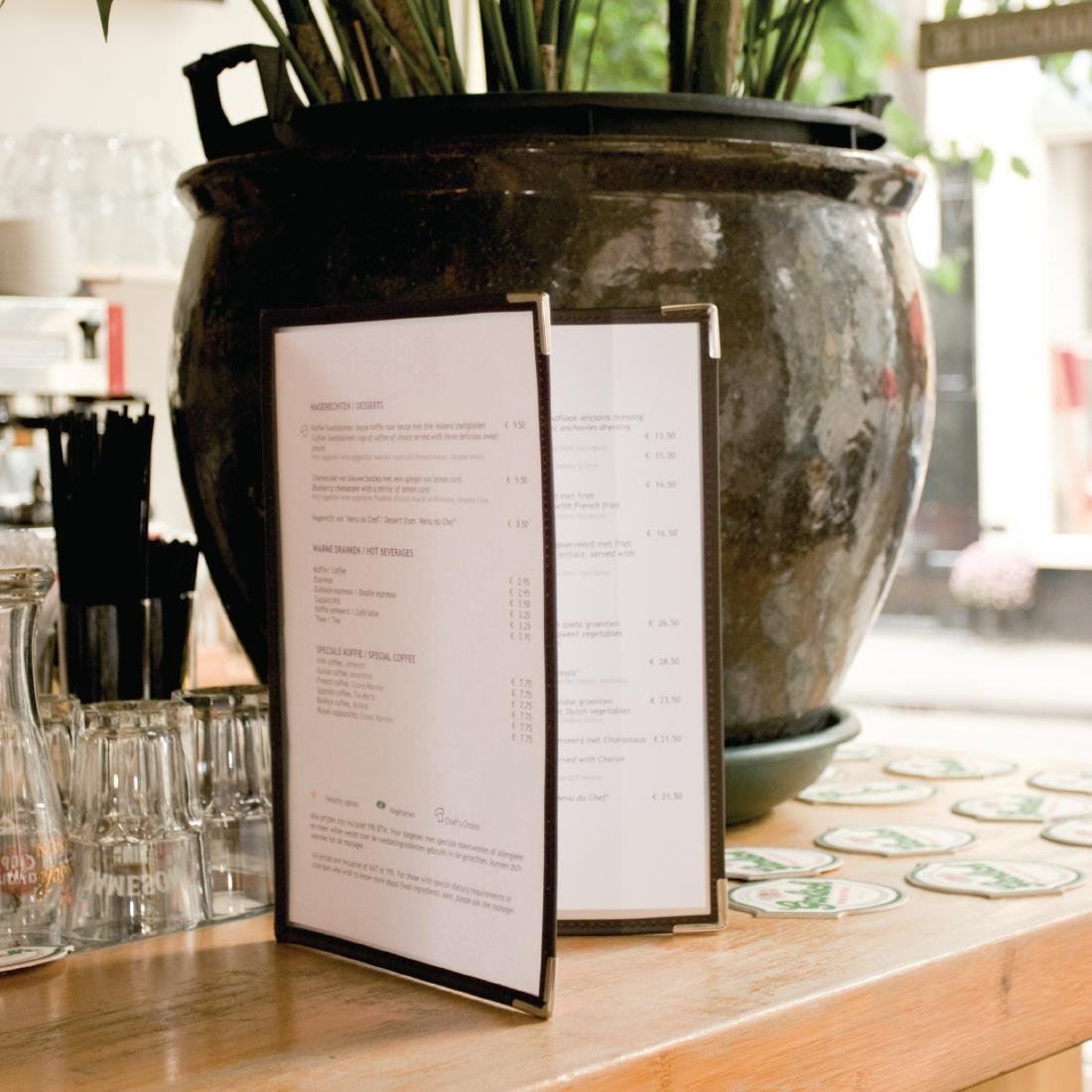 Securit Crystal Double Sided Menu Cover A4 Sheet Easy Clean Durable - Pack of 3