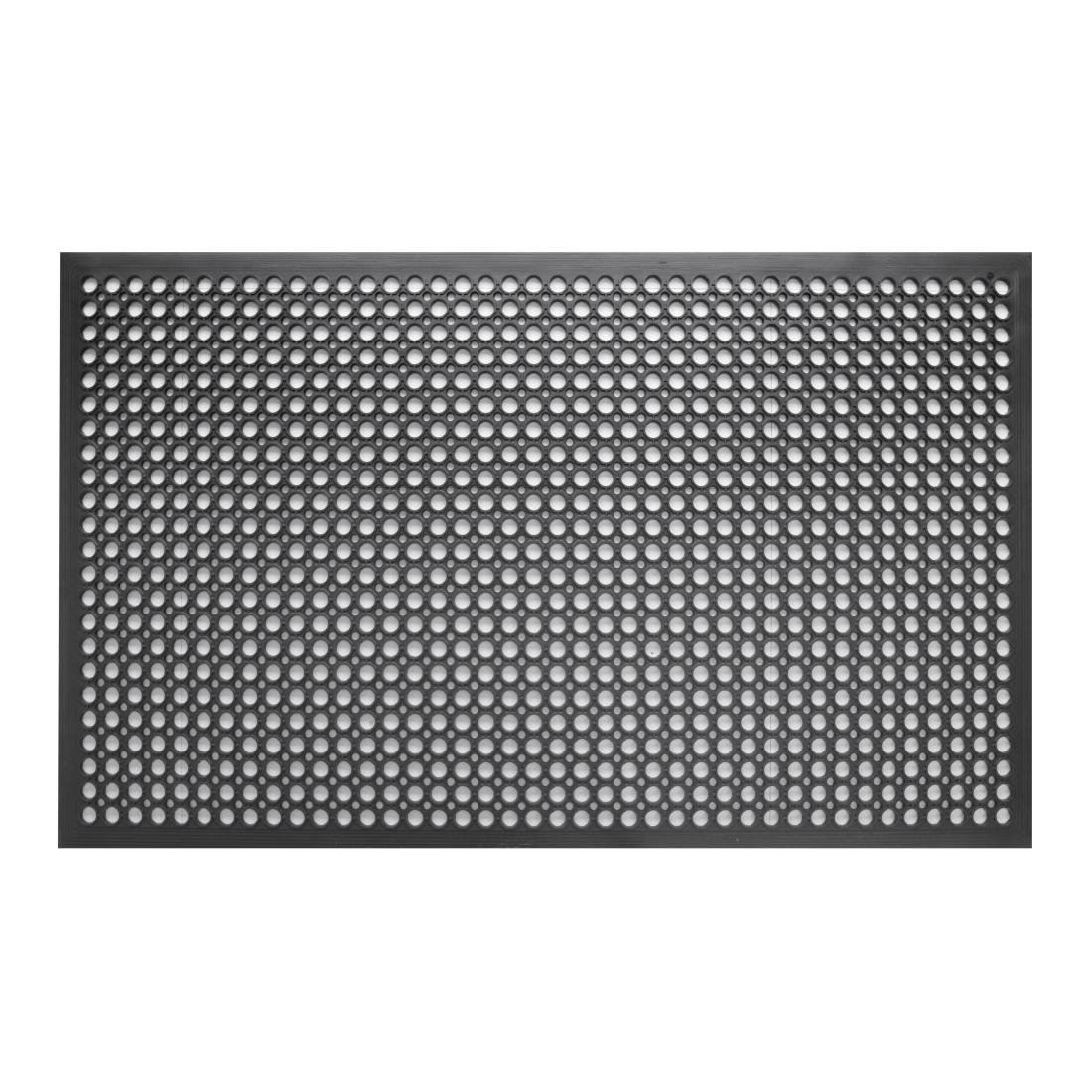 Jantex Rubber Black Anti Fatigue Mat Commercial Kitchen Non Slip Washable