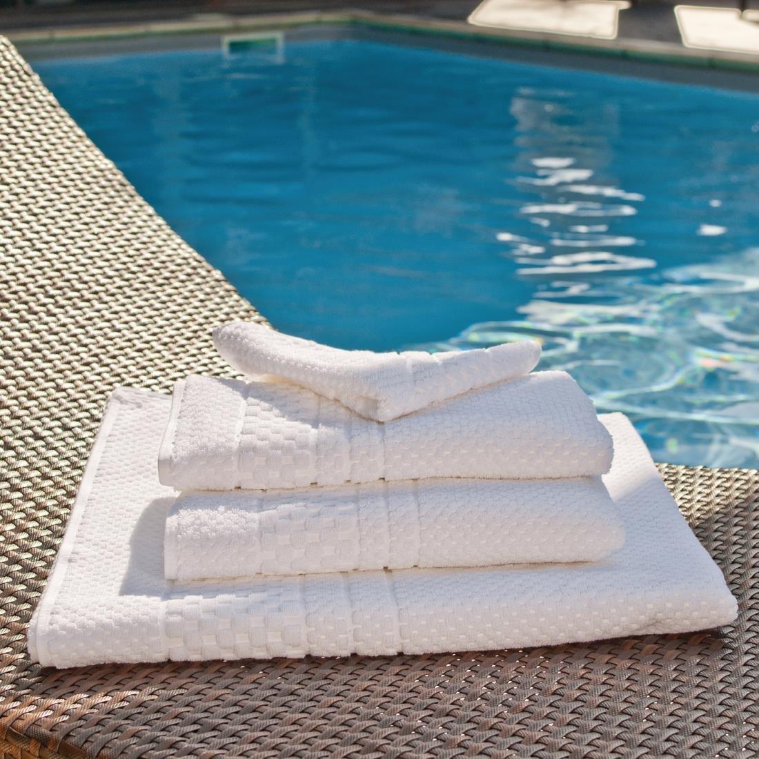 Mitre Heritage Chequers Towel 100% Cotton in White Rich Texture - Picture 3 of 21