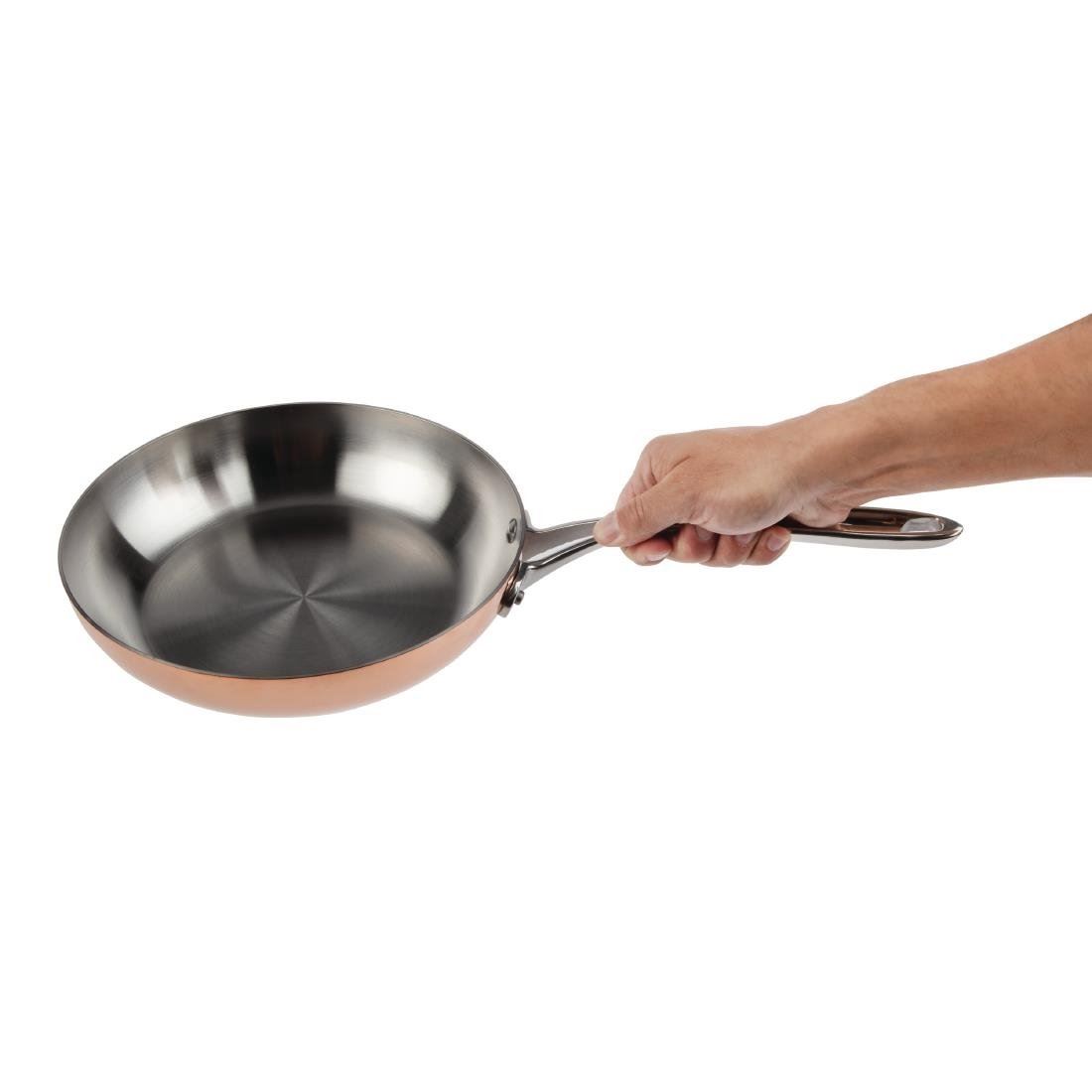 Vogue Tri Wall Frying Pan Made of Copper & Stainless Steel - Size - 240(Ø)mm
