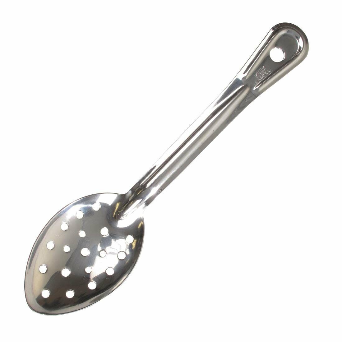 Vogue Perforated Serving Spoon 11In Vegetable Drainer Utensil Stainless
