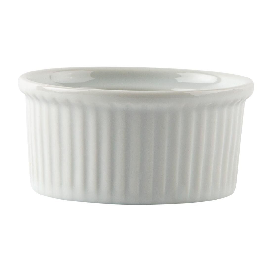12X Olympia Whiteware Ramekins 70Mm Porcelain White Round Dishes Chip Resistant