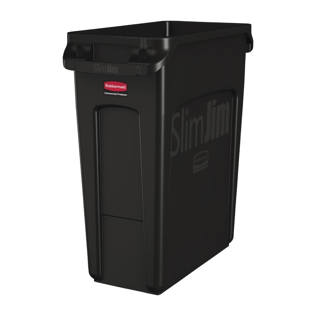 Rubbermaid Slim Jim Container Black Made of Plastic Capacity - 60Ltr