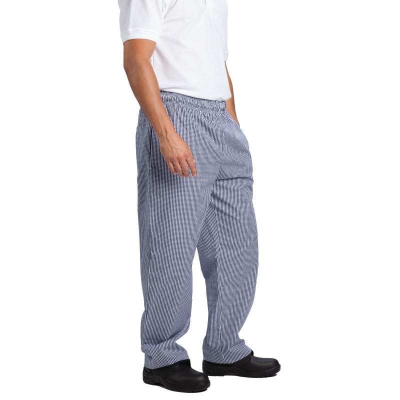 Whites Chefs Apparel Men's Vegas Trousers Small Blue and White Check Pants