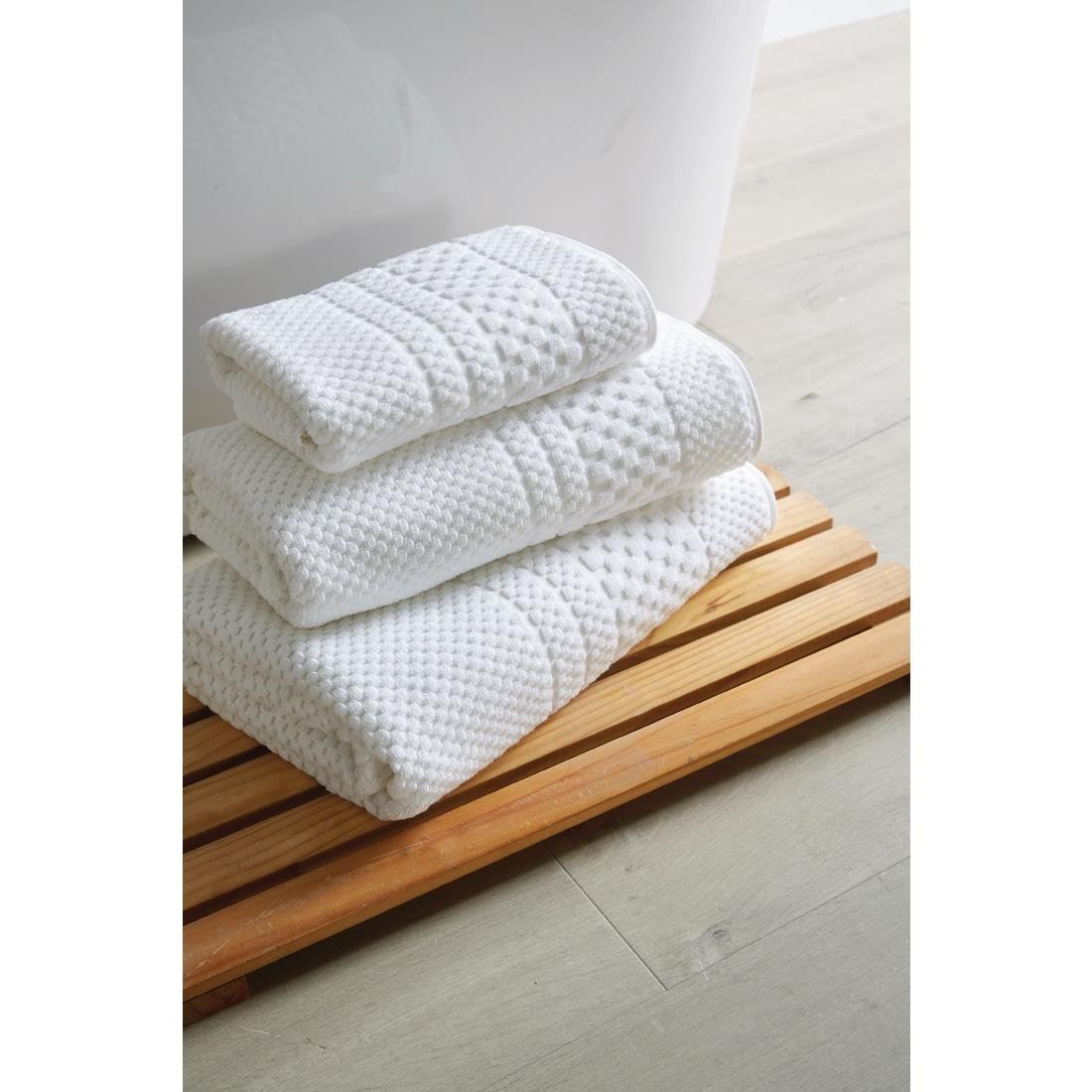 Mitre Heritage Chequers Towel 100% Cotton in White Rich Texture - Picture 21 of 21