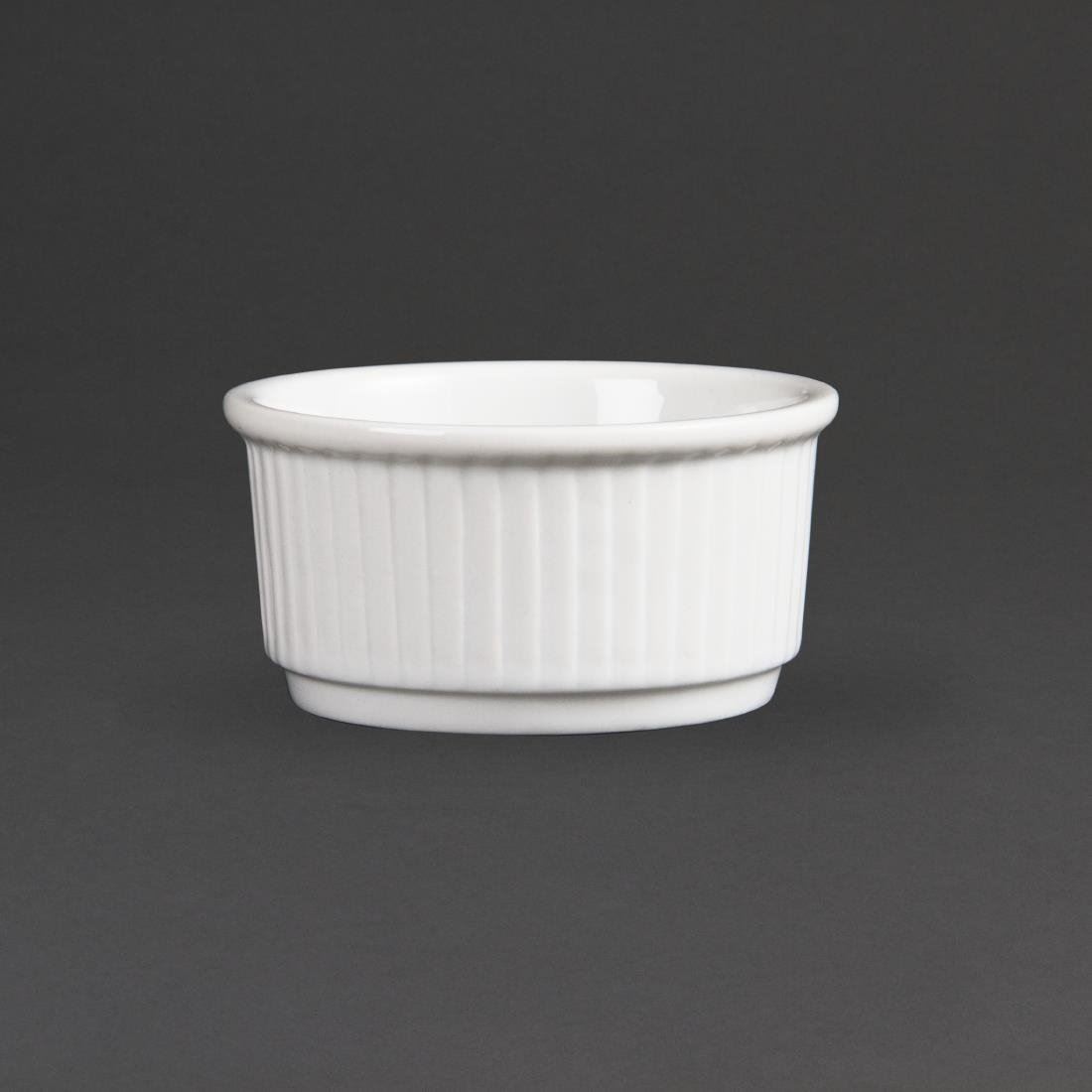 Pack of 12 Olympia Whiteware Stacking Ramekins 85mm Porcelain