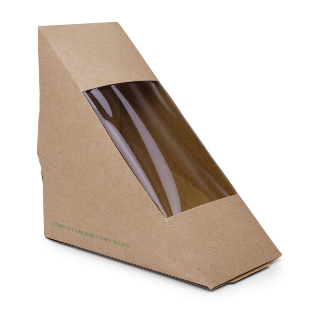 Vegware Compostable Kraft Sandwich Wedges Grease Proof Sturdy 65mm - Pack of 500