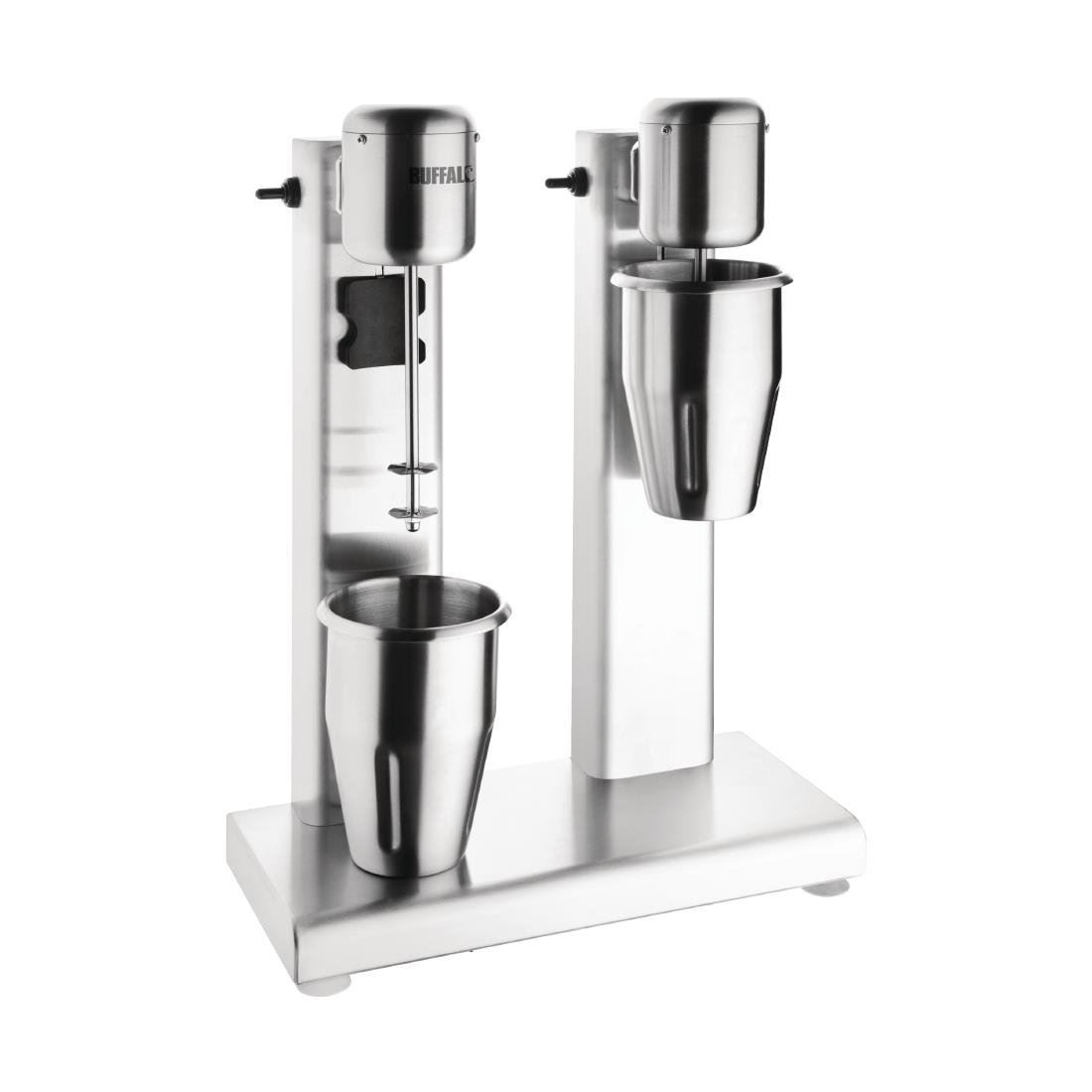 Buffalo Twin Head Milkshake Mixer in Silver Sturdy Stainless Steel
