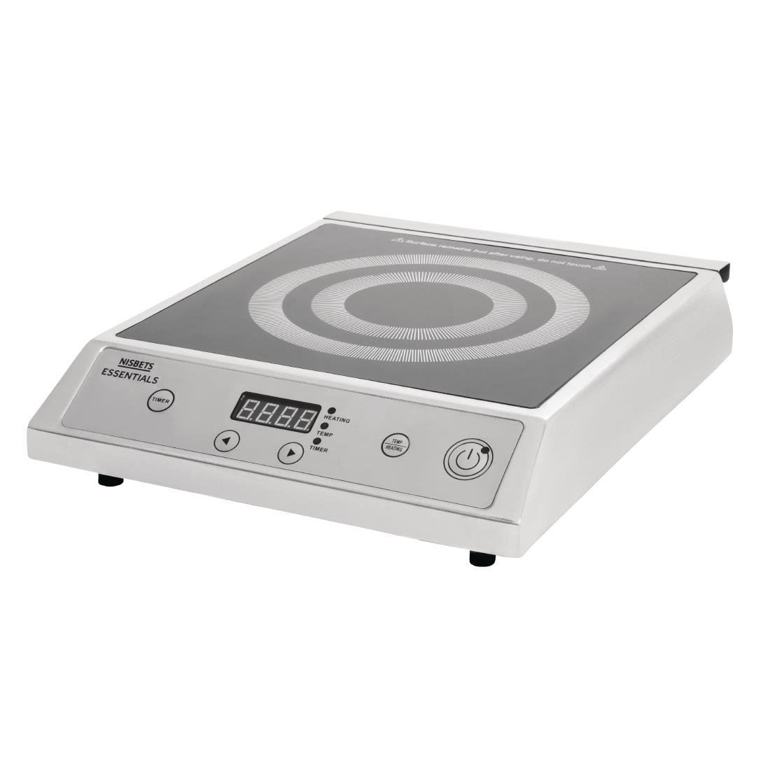 Nisbets Essentials Single Induction Hob in Silver - Stainless Steel