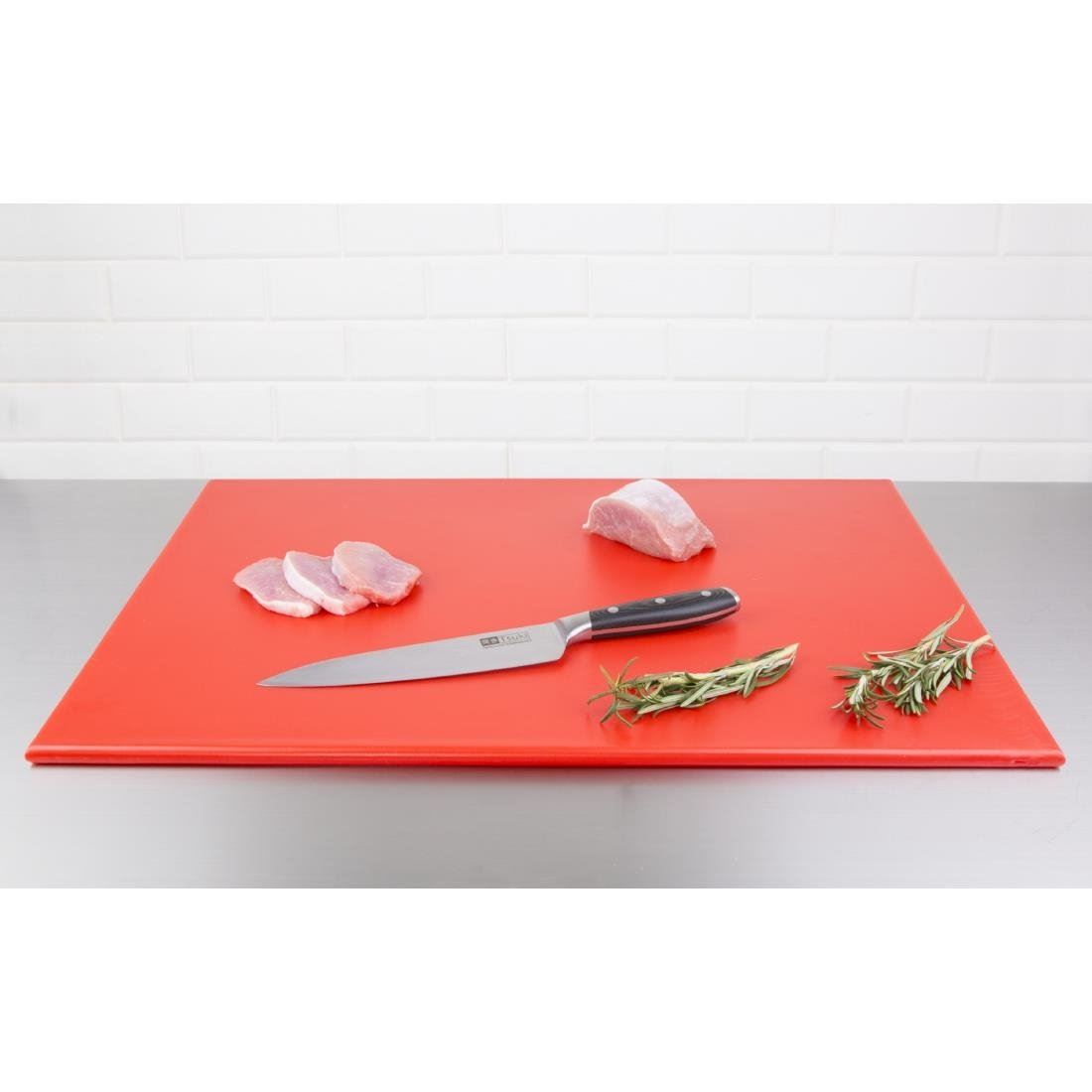 Hygiplas Large High Density Red Chopping Board for Raw Meat - 60x45cm