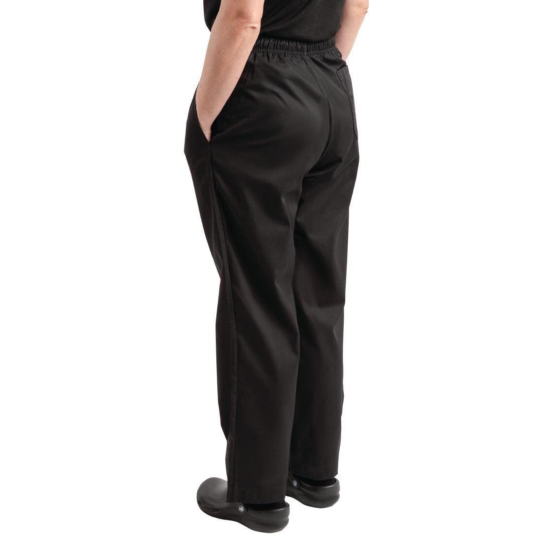 Whites Chefs Clothing Unisex Teflon Trousers in Black Polycotton - Easy Fit