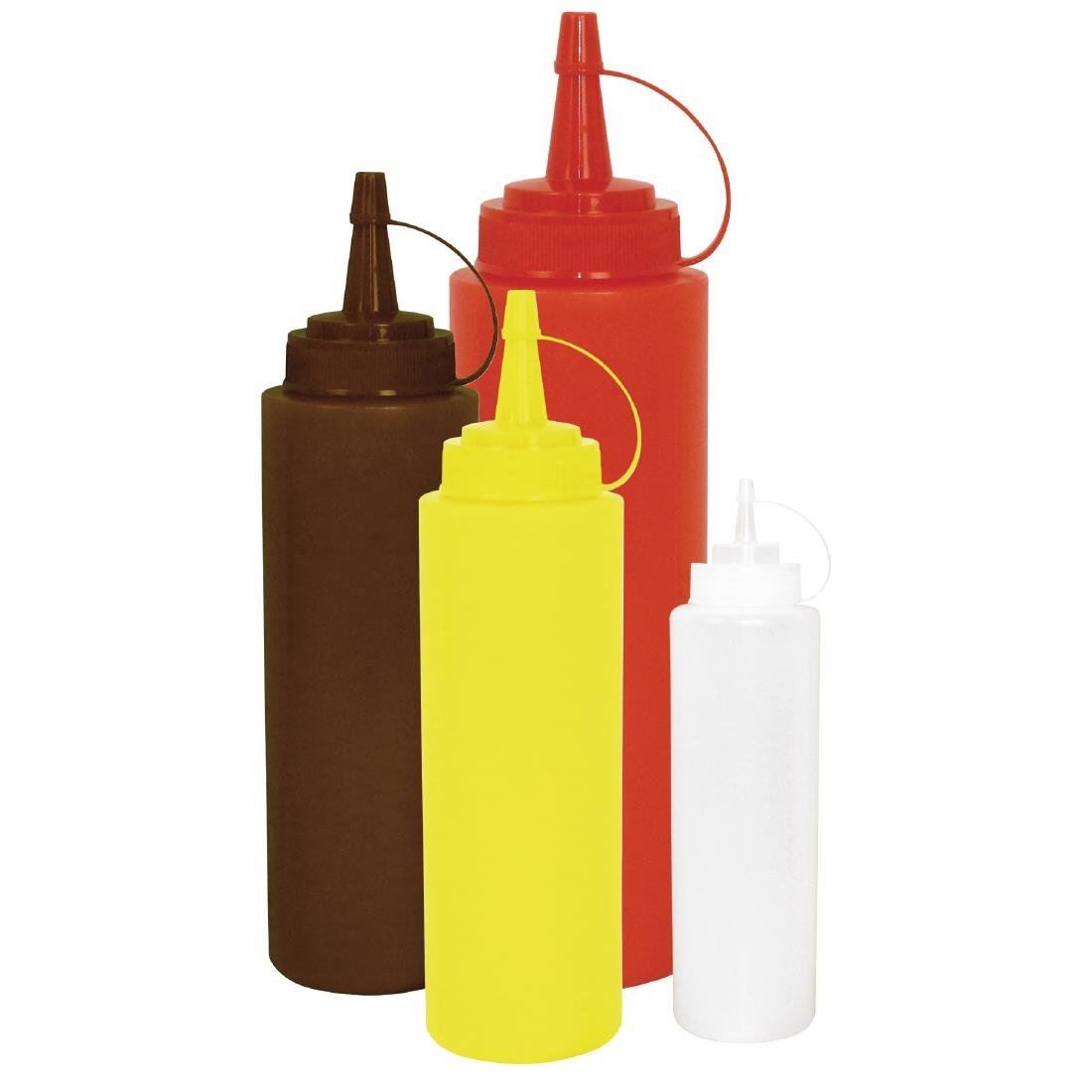 Vogue Squeeze Sauce Bottle in Red Polyethylene - Screw Top & Wide Neck - 24oz