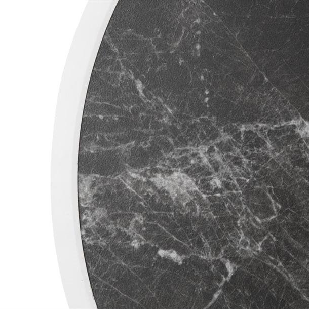 Bolero Dark Granite Effect Outdoor Fibre Glass Table Top White Trim Round 580mm