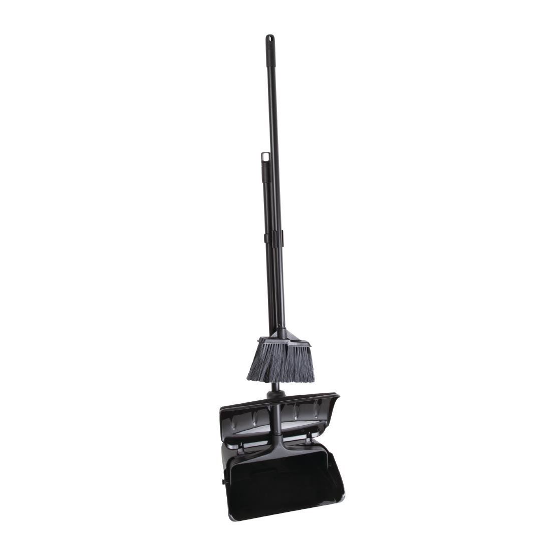 Jantex Lobby Dustpan and Broom in Black with Wind Break Cover