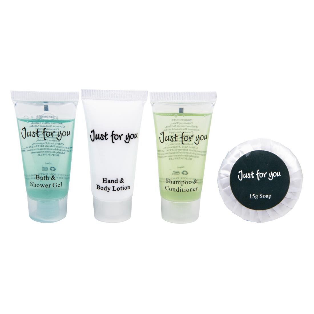 Just For You Toiletries Welcome Pack - Bath Gel / Shampoo / Body Lotion / Soap