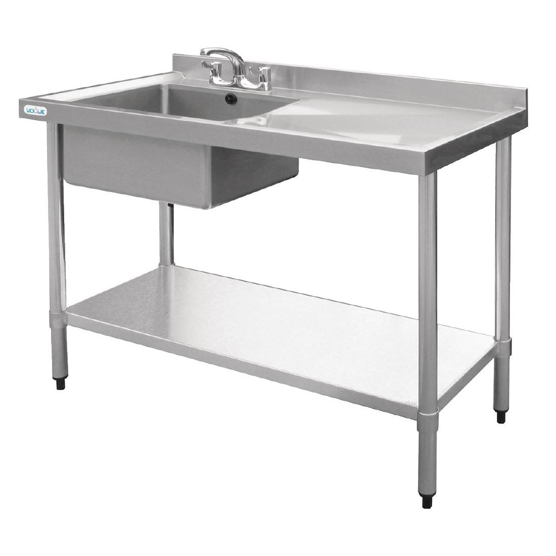 Vogue Kitchen Sink Stainless Steel 1200x600mm Left Hand Bowl & Right
