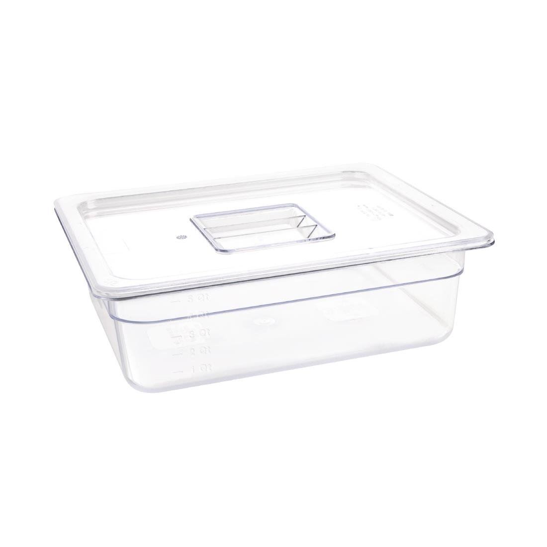 Vogue Polycarbonate 1/2 Gastronorm Container Clear Kitchen Food Storage